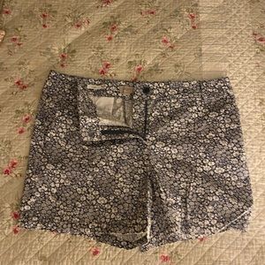 Loft shorts size 14 6” blue with white flowers